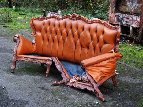 Commercial waste removal van parked on Brockley street