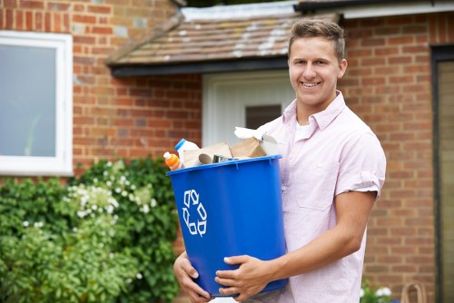 Happy homeowner with a clean and organized garage